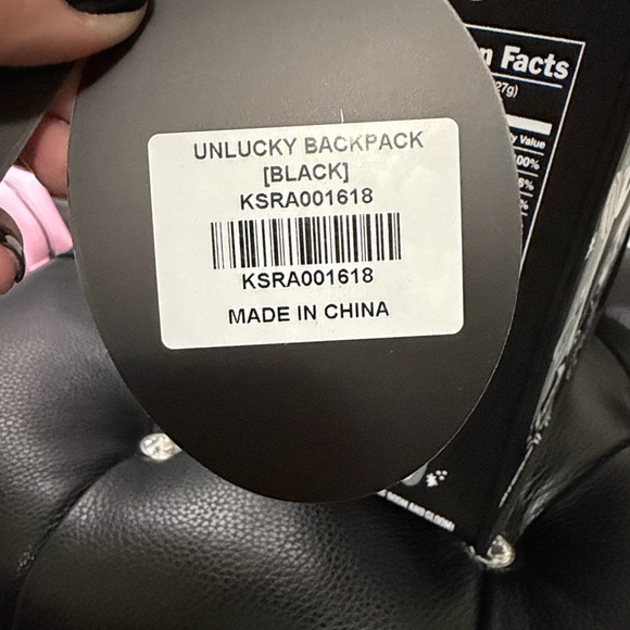 Killstar Black and White Unlucky Charms Convertible Backpack/Shoulder/Cross - Picture 9 of 9